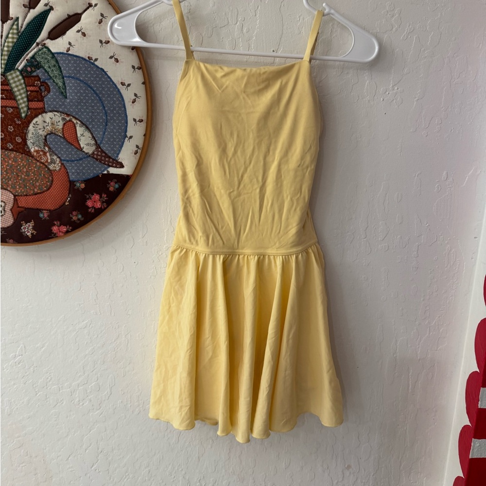 Aerie OFFLINE Real Me Apron Mini Dress Yellow NWT FLAW - Picture 3 of 7
